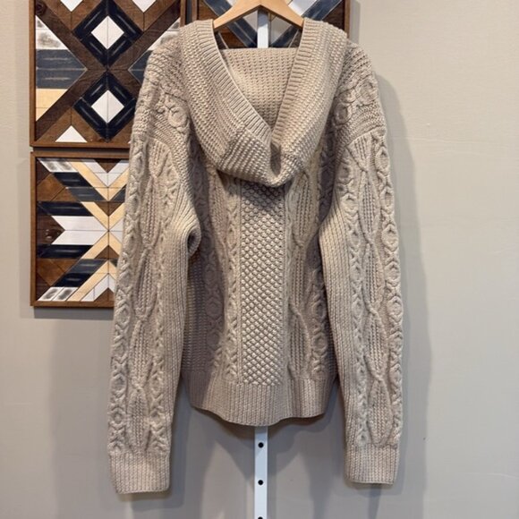 RRL Double RL Ralph Lauren Men’s Wool Hand Knit Hooded Sweater Medium - Picture 5 of 11